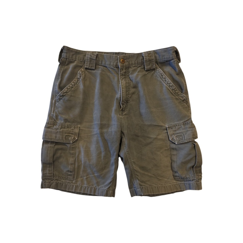 Carhartt Cargo Shorts Mens 34 Olive Green Work Utility Hiking 8.5 Inseam